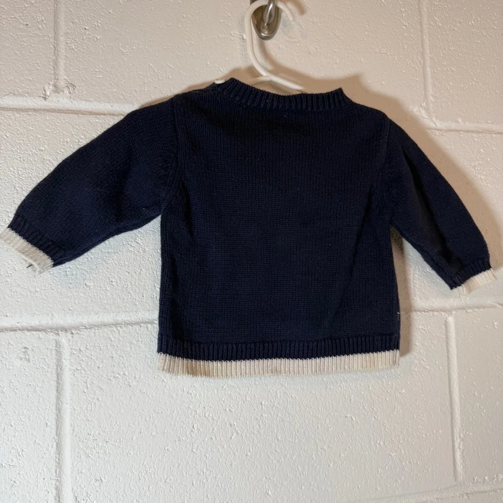 Gymboree  Babies Navy Blue & Red Wagon Sweater Size 0-3 months